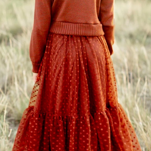 JOYFOLIE Zenni Maxi Skirt in Cinnamon (Women’s Small/Girl’s Size 14) - Picture 4 of 4